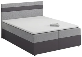 Pat matrimonial Boxspring 160x200 cm Mimosa (cu saltea și somieră) (gri închis + gri). 1007812