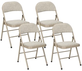 HOMCOM Lot de 4 scaune pliante scaune de sufragerie portabile cadru din oțel dim. 45l x 46A x 78Î cm bej | Aosom Romania