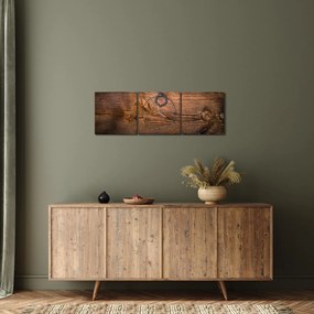 Tablou textura lemnului (cu ceas) (90x30 cm)