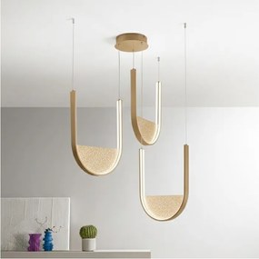 Ondaluce - Lustră LED dimabilă suspendată pe cablu LOTUS LED/70W/230V, finisaj auriu