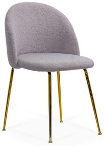 Scaun living gri din boucle cu picioare aurii BUC 284
