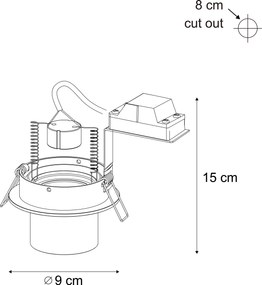 Spot modern integrat, gri antracit, GU10, 50 mm, rotund, orientabil - Installa