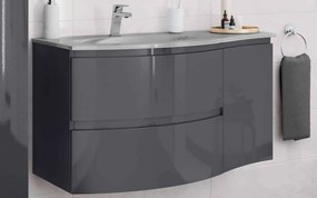 Set lemn masiv Mobilier Baie Suspendat Aledo - Natur texturat