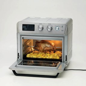 Friteuza cuptor cu aer cald Ariete 4629/11, 1700W, 25 L, 15 programe, Pana la 230°C, Afisaj digital, Cos rotativ, Inox