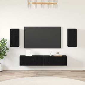 vidaXL Set comodă TV 4 pcs Stejar negru 80 x 30 x 30 cm Lemn compozit