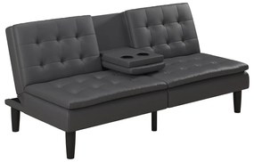 Canapea gri extensibilă cu tapițerie din imitație de piele 191 cm Maine – Støraa