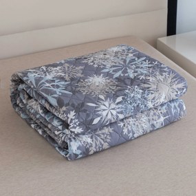 Cuvertura de pat SNOWFLAKE, albastru-gri Dimensiune: 220 x 240 cm