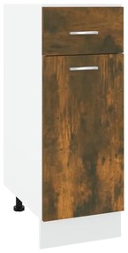 815567 vidaXL Dulap inferior cu sertar, stejar fumuriu, 30x46x81,5 cm, lemn