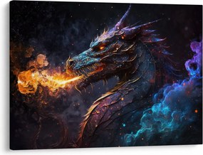 Tablou - Dragon scuipând flăcări (70x50 cm)