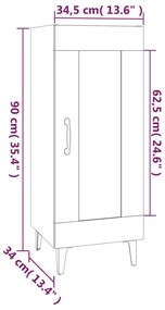 Servanta, gri sonoma, 34,5x34x90 cm, lemn compozit 1, sonoma gri