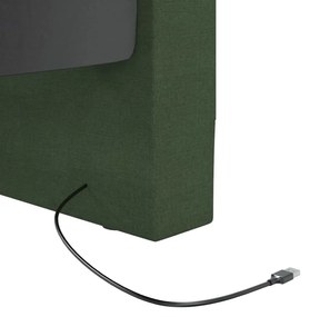 Pat de zi, verde inchis, 90x200 cm, textil, USB Verde inchis