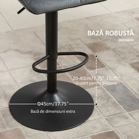 HOMCOM Set de 2 Scaune de Bar Sau Bucătărie cu Design Geometric, Gri | Aosom Romania
