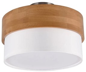 Plafonieră albă/în culoare naturală cu abajur textil Seasons – Trio