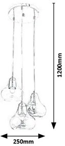 Lustra moderna cu 3 pendule Jezabel 7977 RX