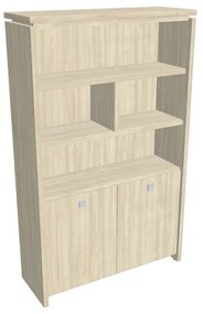 Dulap înalt Verno 128 x 46 x 210 cm, cu rafturi, salcâm