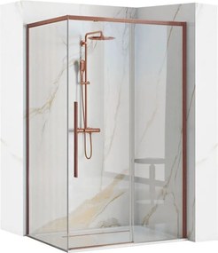 Cabina de dus dreptunghiulara cu usa glisanta cupru periat Rea Solar 120x90 cm