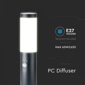 Lampă de exterior cu senzor 1xE27/60W/230V IP44 45cm antracit
