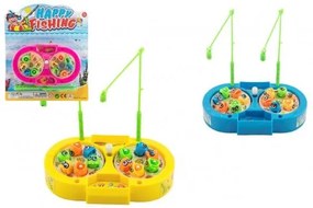 Joc pește / pescar plastic 14cm+2 lansete 3 culori