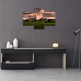Tablou cu peisaj și biserică (90x60 cm)