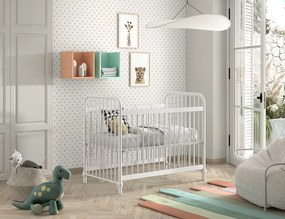 Pătuț Bebeluși BRONXX, Alb Mat, 60 x 120 cm (Metal) – BRONXX – Vipack