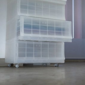 Cutie de depozitare modulară Wave Mist cu roți 54,6 x 43,4 x 22 cm, Larg - 1 sertar - rotițe
