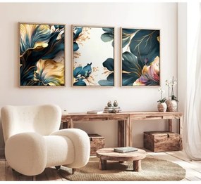 SET 3x pictură în ramă foto 50x70 cm plante