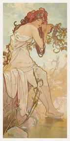 Artă imprimată The Seasons: Summer (Art Nouveau Portrait) - Alphonse Mucha, (20 x 40 cm)