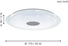 Eglo 32344 - Plafonieră LED RGBW dimerizabilă LANCIANO-C LED/53W/230V + telecomandă