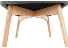 Fotoliu cu taburet, material de catifea gri/fag, LAGER NEW
