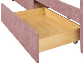 Pat de o persoană 200 x 90 cm Vitto (roz) (cu somieră și sp. depozitare). 1076505