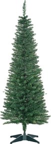 HOMCOM Brad Artificial de Crăciun cu Crengi Realiste, Brad Înalt și Îngust cu Bază din Plastic, Ø46x150 cm, Verde | Aosom Romania