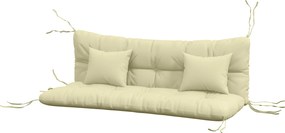 Outsunny Set 4 Piese Perne de Grădină cu Șnururi de Fixare, Perne pentru Ședere și Spate cu Umplutură Groasă, pentru Balansoar de Grădină, Crem | Aosom Romania