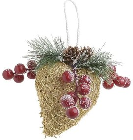 Set 6 ornament pentru brad Heart Gold H12 cm
