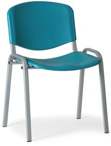 Scaun din plastic ISO - picioare gri, verde