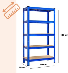 Raft cu capacitate mare HEAVY, max. 875kg, 90x40x180cm, albastru Monzana
