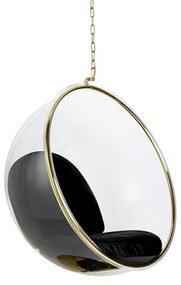 Balansoar, Scaun suspendat modern Ball Velvet auriu/ negru