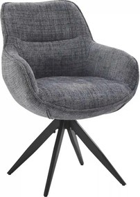 Scaun rotativ TURIN, gri inchis/negru, stofa clasica/metal, 65x62x86 c