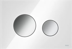 Clapeta de actionare Dual-Flush, sticla alba crom lucios, TECE Loop Sticla alba/crom lucios