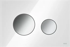 Clapeta de actionare Dual-Flush, sticla alba crom lucios, TECE Loop Sticla alba/crom lucios