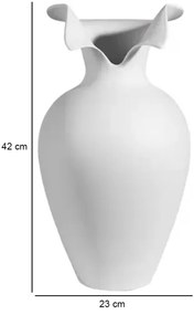 Vază ceramică albă 41,5 x 23 cm