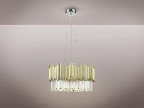 Lustra suspendata design elegant Tiara crom/auriu