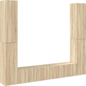 vidaXL Set de dulapuri TV, 6 piese, stejar sonoma, lemn prelucrat