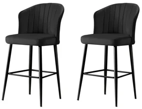 Set de scaune de bar Rubi Black and Black, 2 buc., 2 buc.