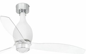 Lustra cu Ventilator si telecomanda MINI ETERFAN M alb mat/transparent