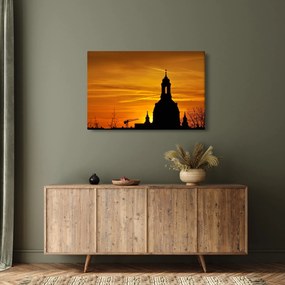 Tablou cu biserică în apus de soare (90x60 cm)