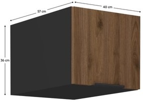 Dulap superior de bucătărie Monzesa 40 NAGU 36 1F (nuc okapi + negru) . 1096963