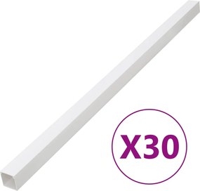 vidaXL Șine de cabluri, 100x60 mm, 30 m, PVC