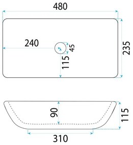 Lavoar ceramic pentru blat Rea Maria