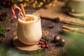 Ilustrație Eggnog with spicy cinnamon.Christmas and winter, Weedezign