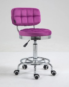 HC636 Scaun Fucsia Catifea cu Bază Cromata